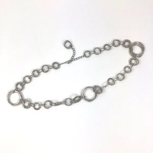 Bebe Circle Chain Linked Silver Metal Belt